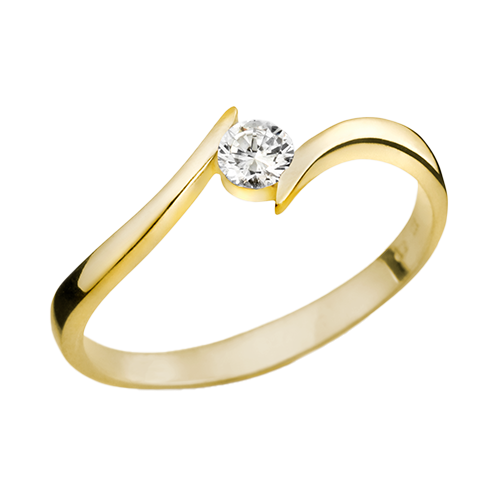 Prsteny ze žlutého zlata s diamanty