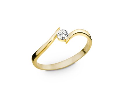 Prsten ze žlutého zlata s přírodním diamantem 223.90