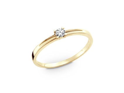 Prsten ze žlutého zlata s přírodním diamantem 270.90
