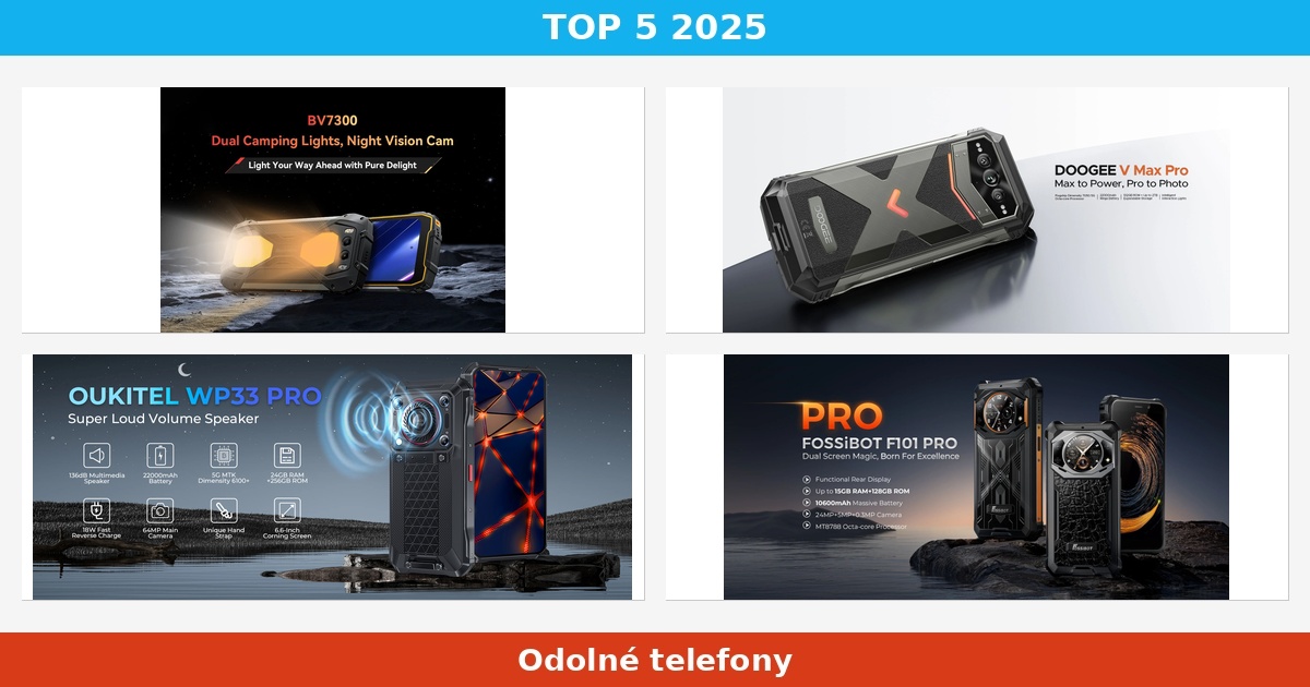 5 nejlepších odolných telefonů roku 2025 – srovnání a tipy na výběr