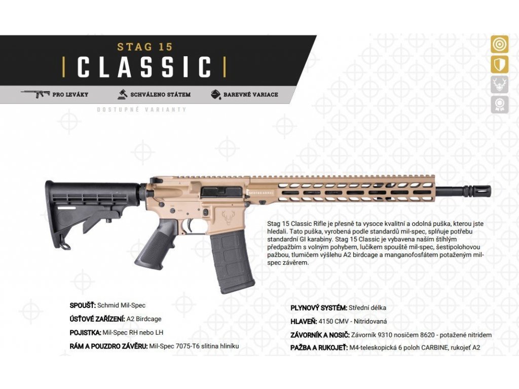 Puška Stag Arms STAG 15 Classic / .223 Rem 16" – FDE