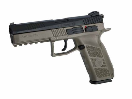 ASG plynová pistole CZ P-09 GBB s kovovým závěrem, plastový kufr - Písková