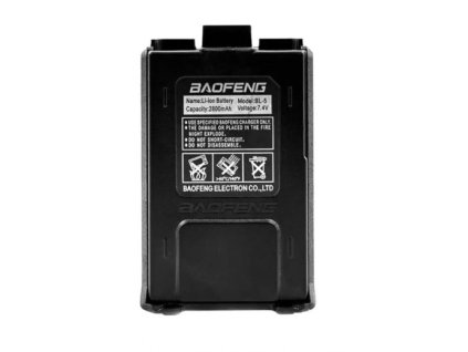 Li-Ion baterie pro vysílačku Baofeng UV-5R, 2800 mAh s USB-C – BLK