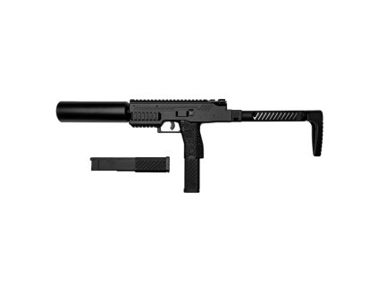 Plynový samopal VORSK VMP-1X GBB s tlumičem / Green Gas – BLK