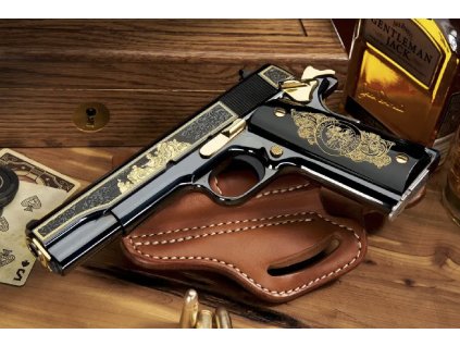 Pistole samonabíjecí Colt 1911 Alexander the Great, ráže .38 Super, hlaveň 5" – BLK/GLD