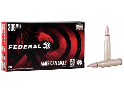 4348 naboj kulovy federal american eagle 308 win 150gr fmj boat tail