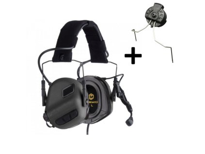 EARMOR taktický headset M32 PLUS SET, čelenka / montáž na helmu - Černá