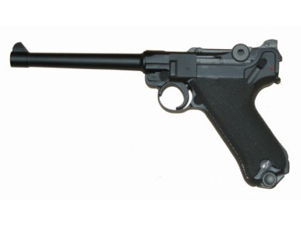 WE GBB plynová pistole Luger P08, 6 Inch - Černá