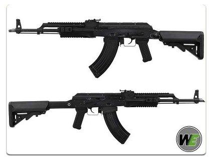 WE GBBR plynová puška AK PMC - Černá