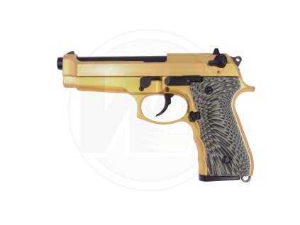 WE GBB plynová pistole M92 Eagle Full-Auto (MO17) - Zlatá