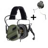 EARMOR taktický headset M32 PLUS SET, čelenka / montáž na helmu - Foliage Green