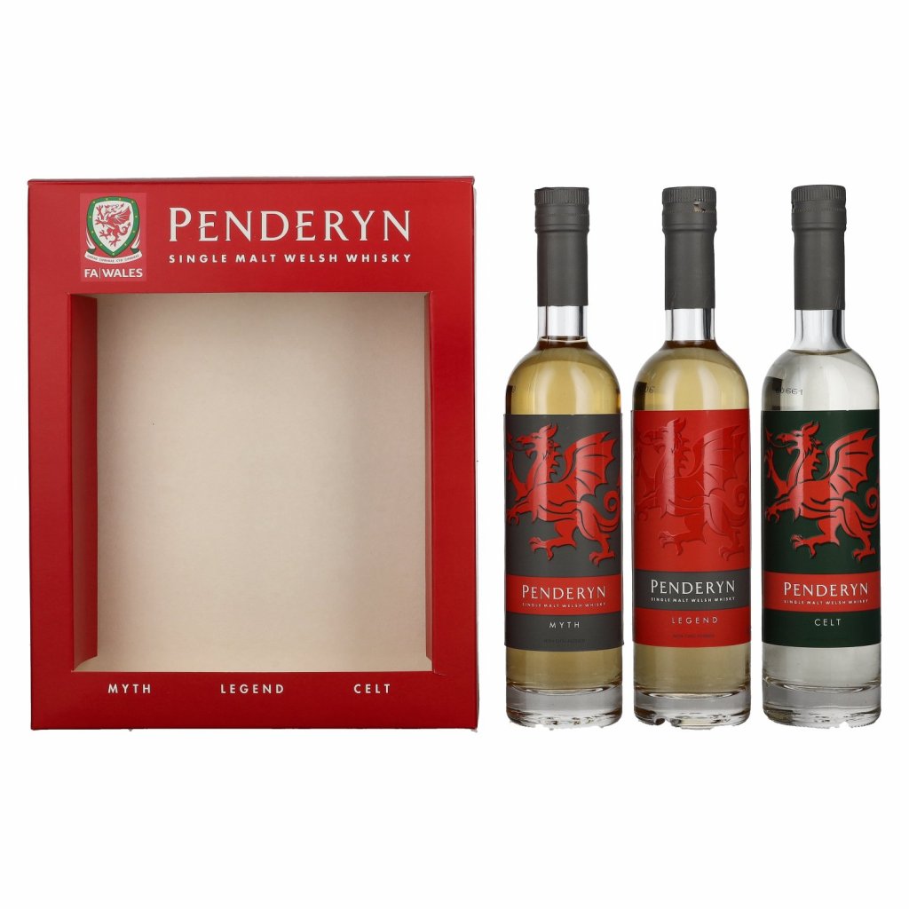MYTH, Welsh LEGEND, Single Malt Whiskey 3x Penderyn CELT 41% 0,2L