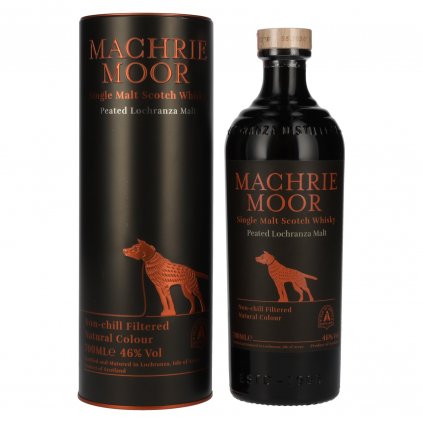Arran Machrie moor the Peated Lochranza malt red bear alkohol škótska whisky v tube