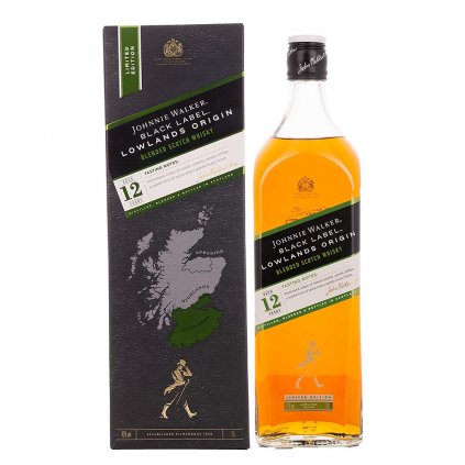 Johnnie Walker Black Label 12y LOWLANDS ORIGIN Limited Edition 42% 1L v kartóne alkohol whisky Bratislava Red Bear online darčkové balenie