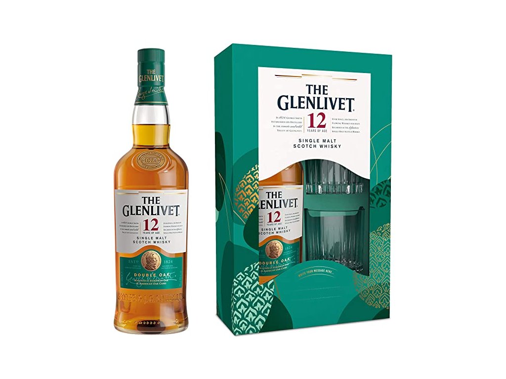 The Glenlivet 12y Old DOUBLE OAK 40% 0,7L v kartóne + 2 poháre