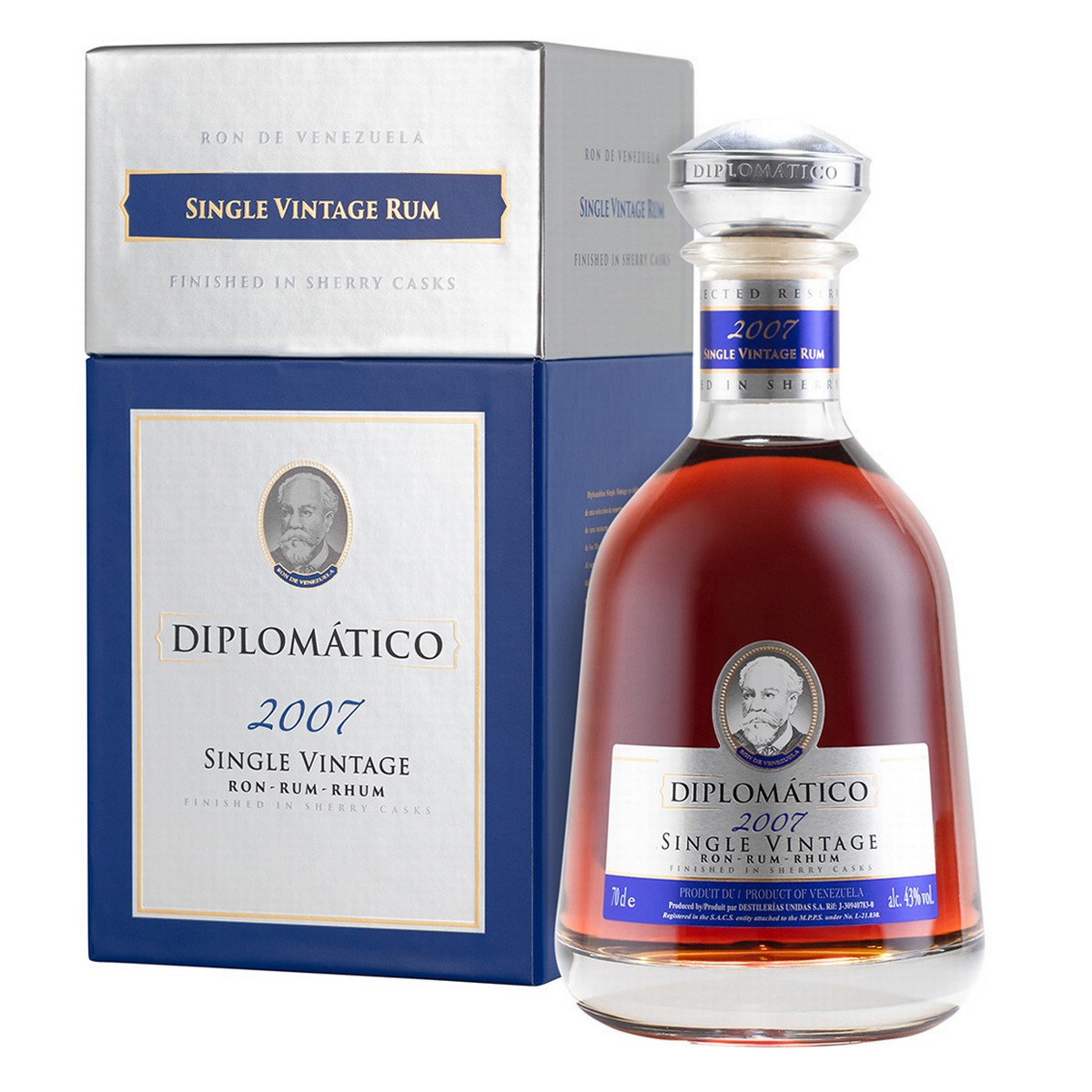 Diplomático Diplomatico Single Vintage 2007 43% 0,7L v kartóne