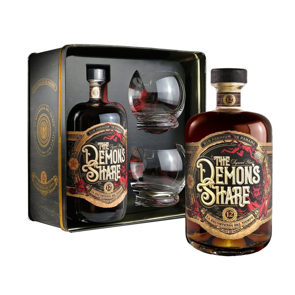 The Demon's Share The Demon´s Share 12y Glass Set 41% 0,7L