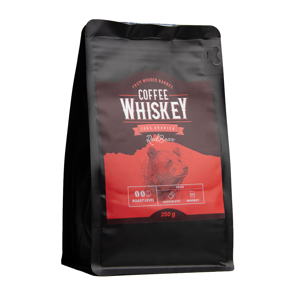 Red Bear Whiskey zrnková káva 100% Arabica 250g