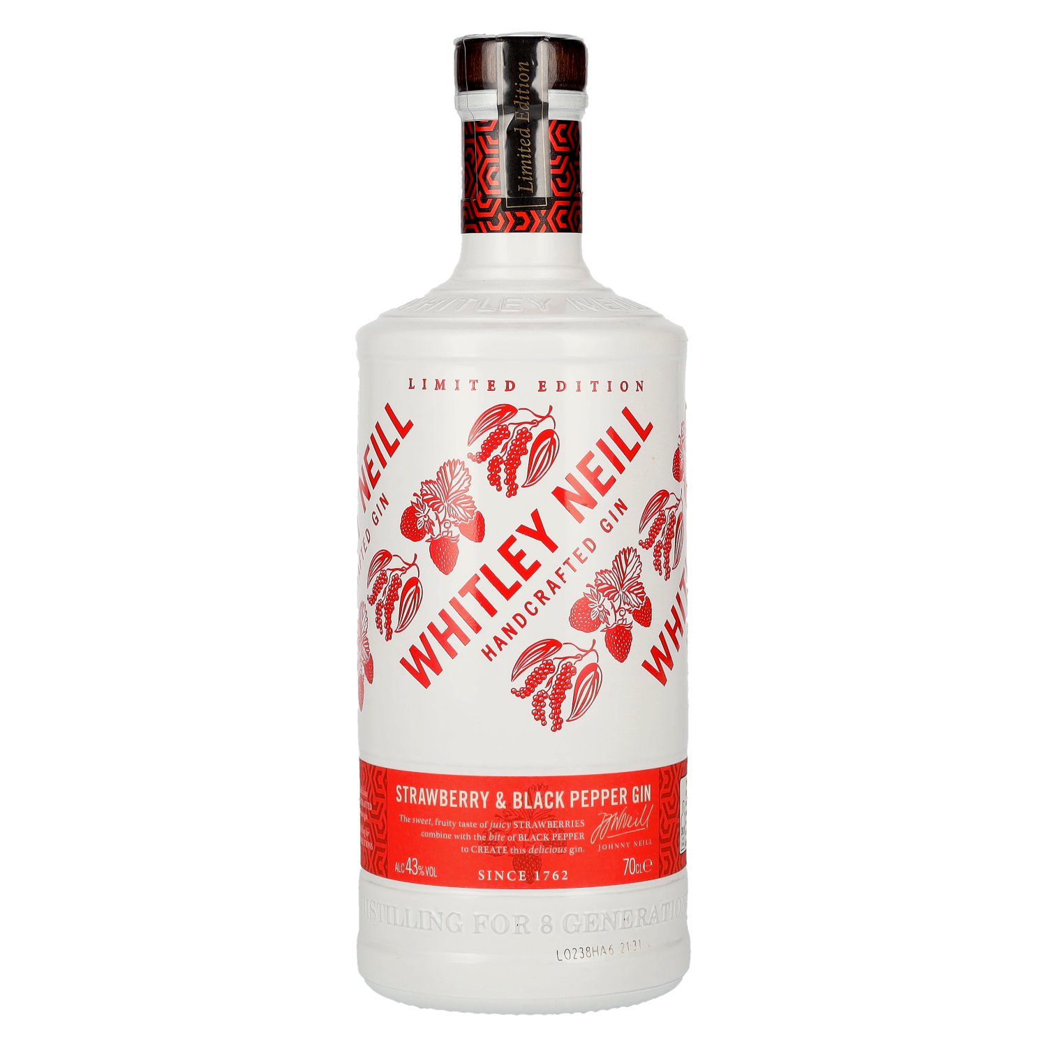 E-shop Whitley Neill Strawberry & Black Pepper 43% 0,7L (čistá fľaša)