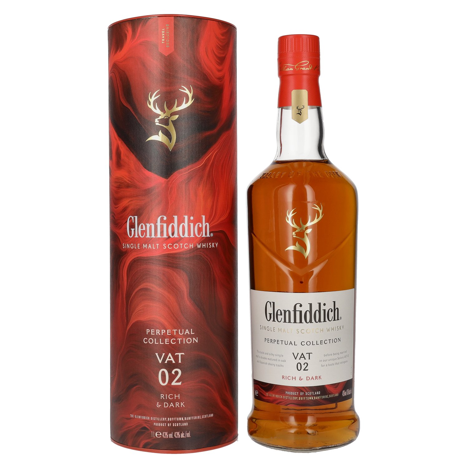 Glenfiddich Perpetual Collection VAT 02 Rich & Dark 43% 1L (tuba)