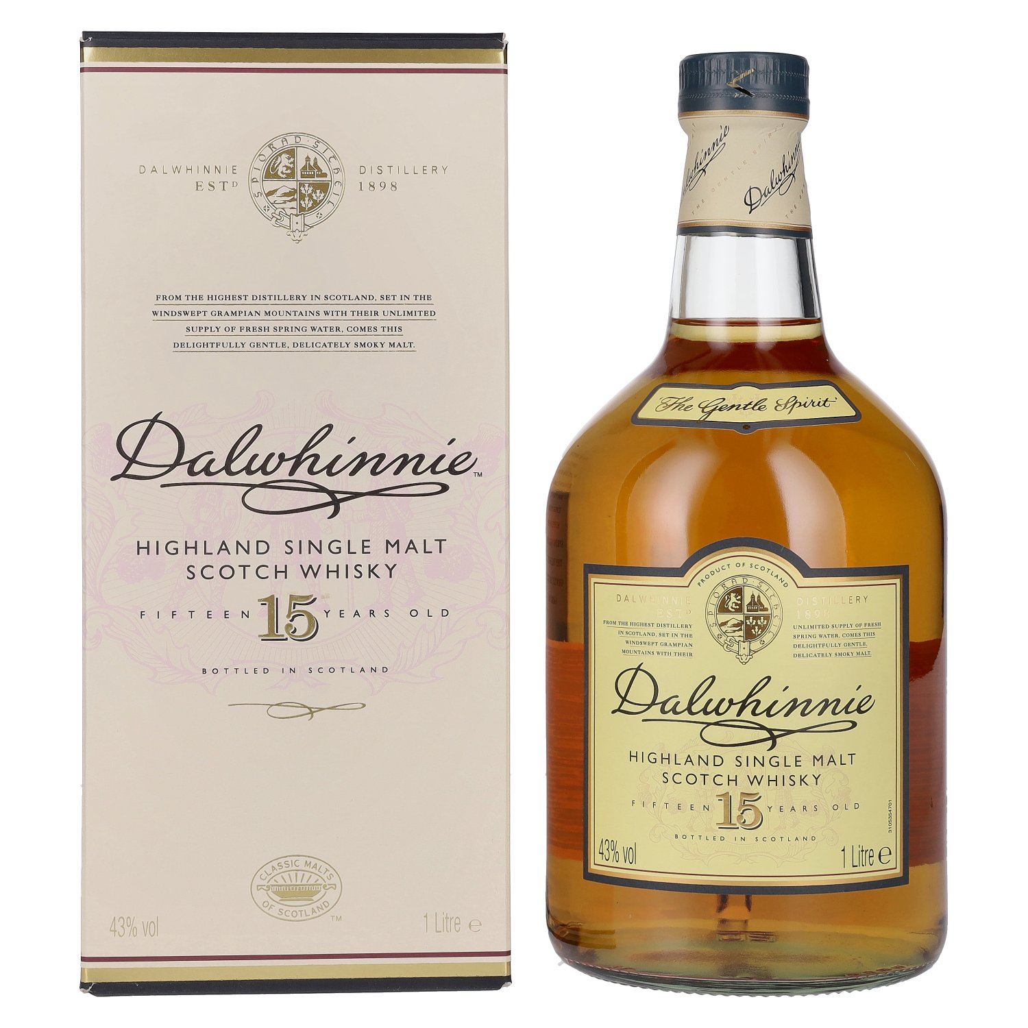 Dalwhinnie 15y 43% 0,7L v kartóne