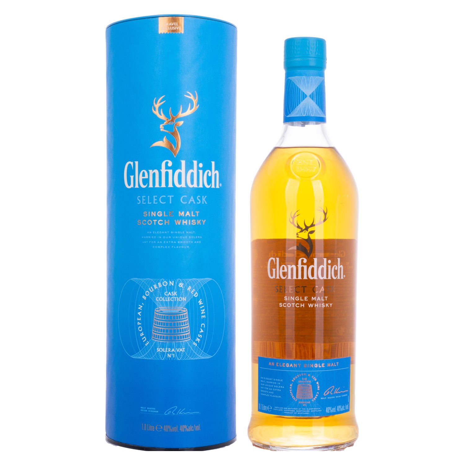 Glenfiddich Select Cask Collection Travel Exclusive Blue 40% 1L v tube