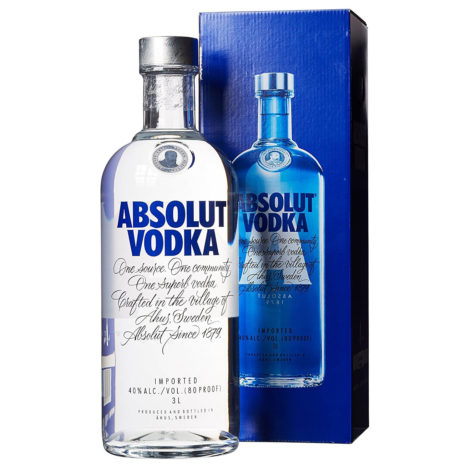 Absolut Blue 40% 3L v kartóne