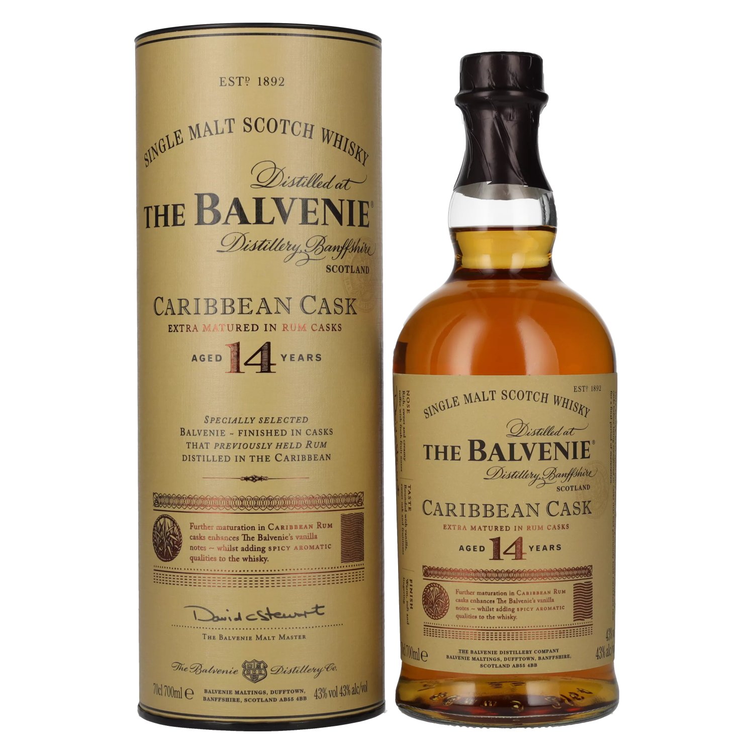 The Balvenie 14y Caribbean Cask 43% 0,7L v tube