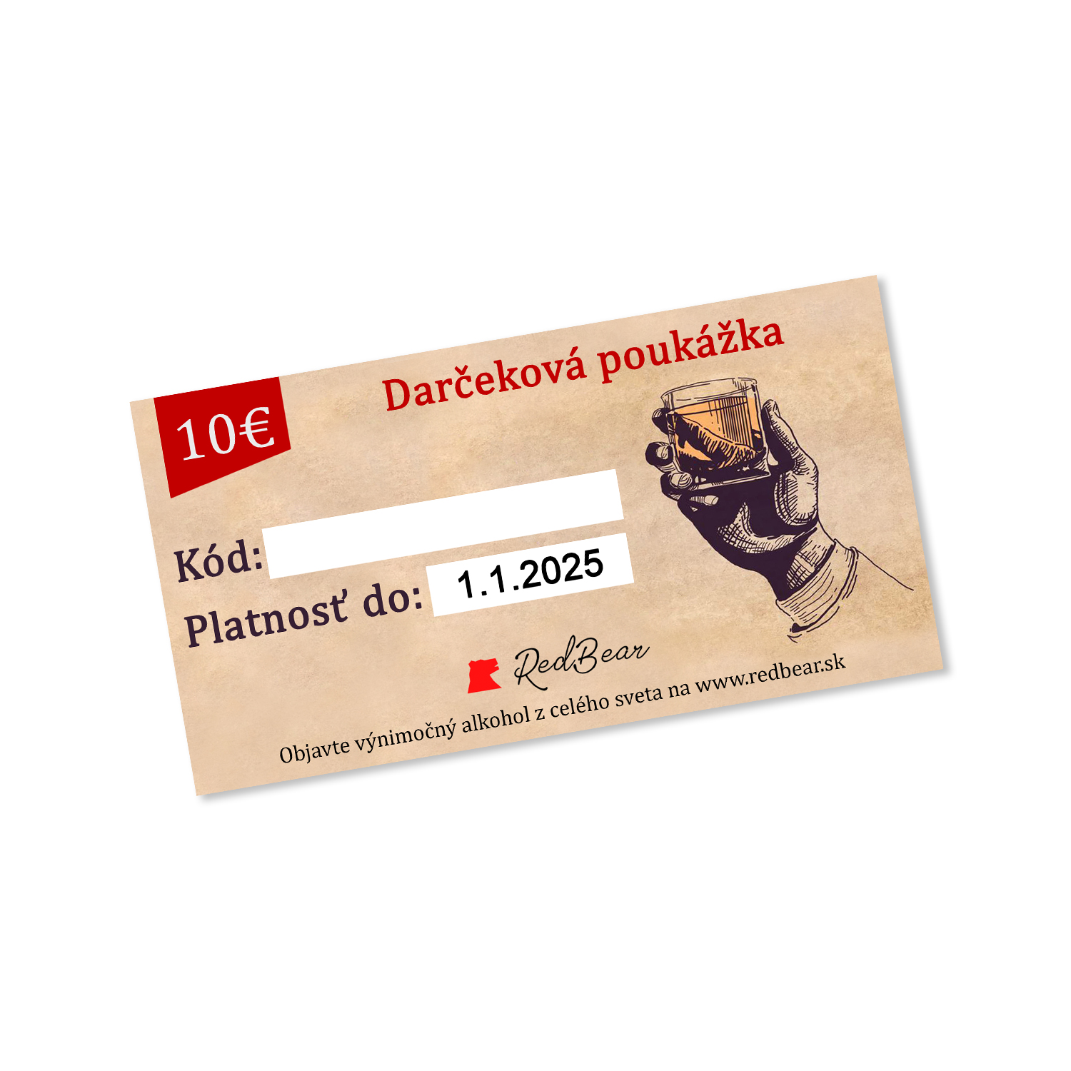 Darčeková poukážka 10€ (e-mailom)