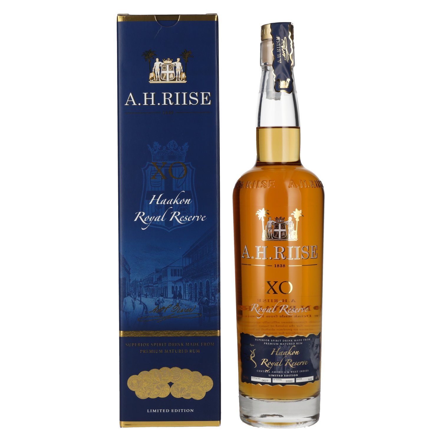 E-shop A.H. Riise X.O. Royal Reserve Kong Haakon 42% 0,7 l (kartón)