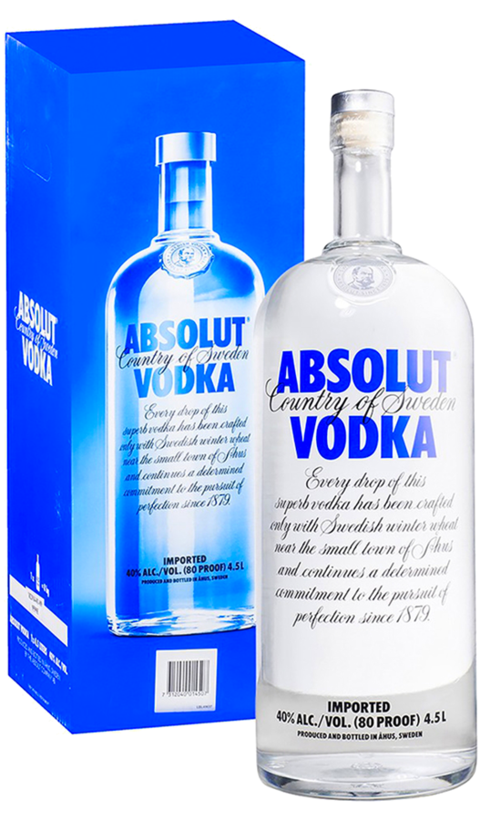 Absolut Vodka 40% 4,5 l (kartón)