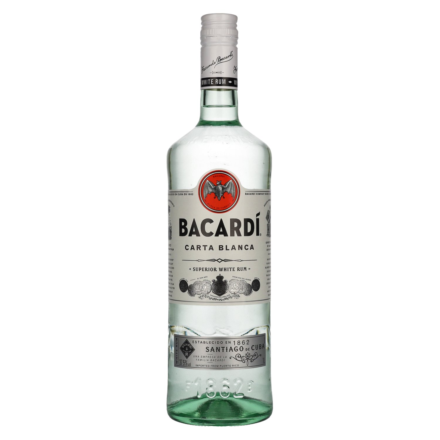 Bacardi Carta Blanca 37,5% 1L (čistá fľaša)