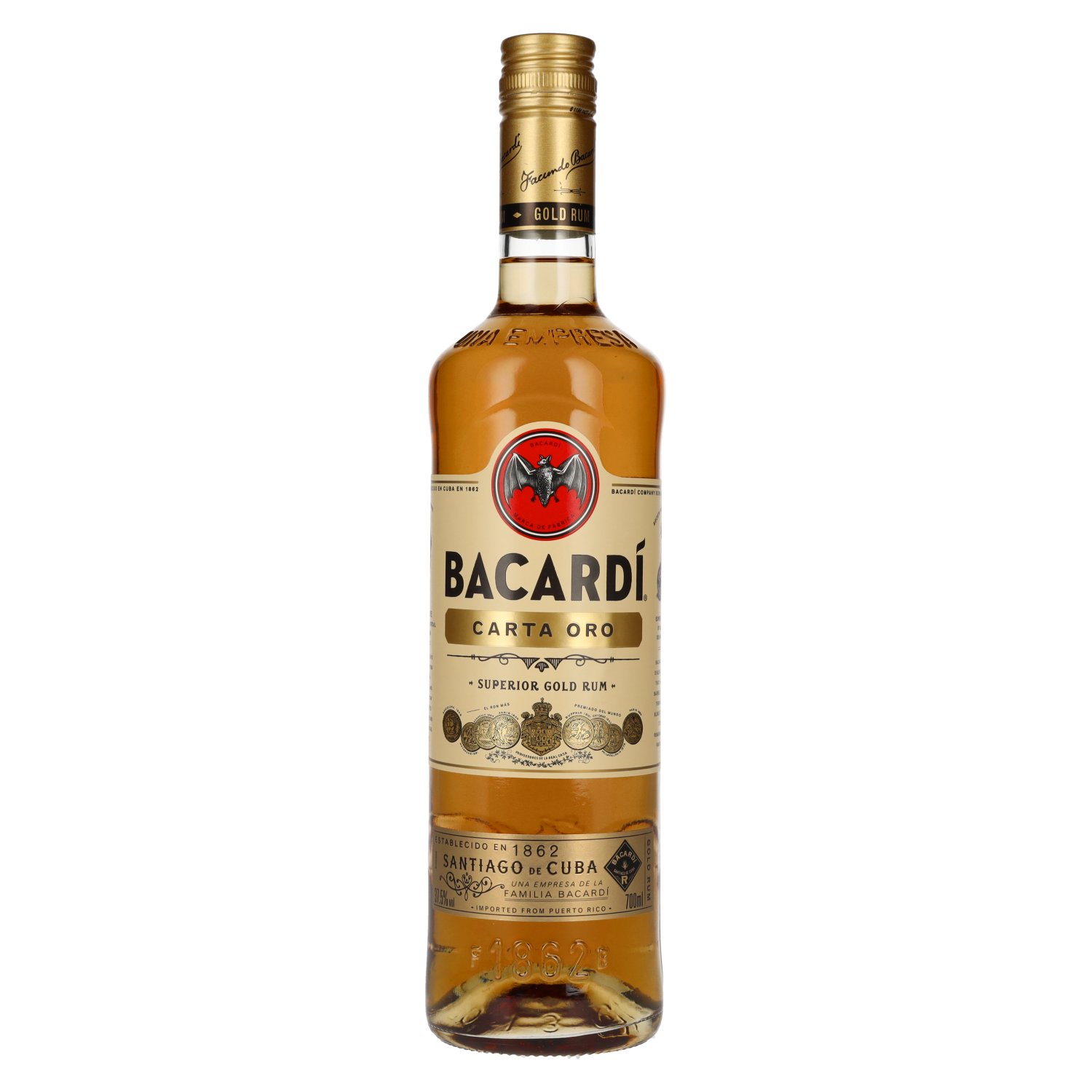 Bacardi Carta Oro 37,5% 0,7L (čistá fľaša)