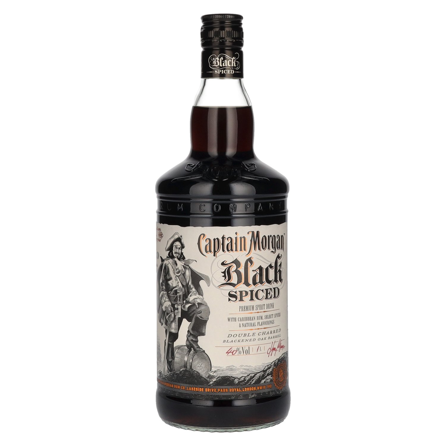 Captain Morgan Black spiced 40% 1L (čistá fľaša)