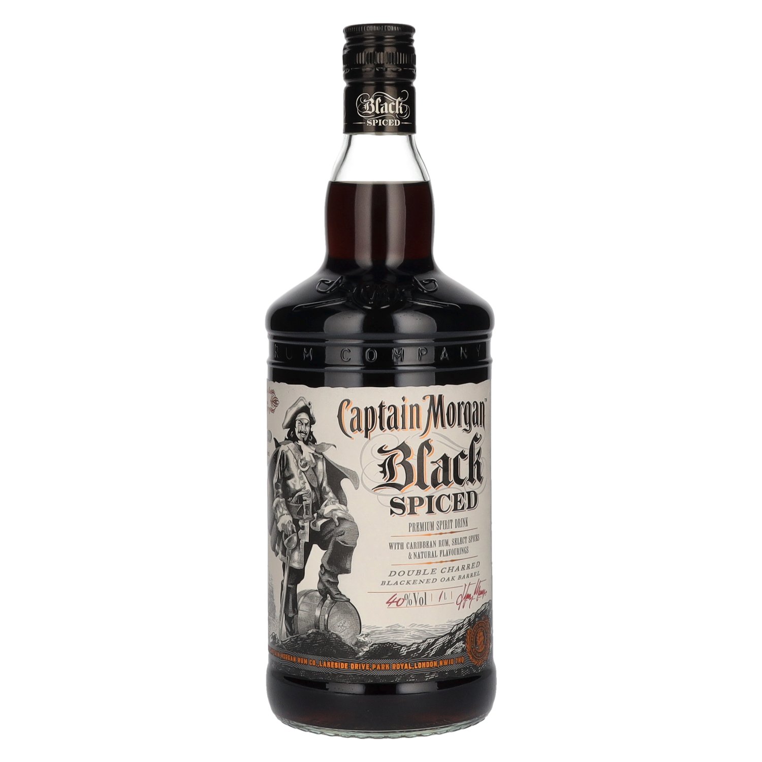 E-shop Captain Morgan Black spiced 40% 1L (čistá fľaša)