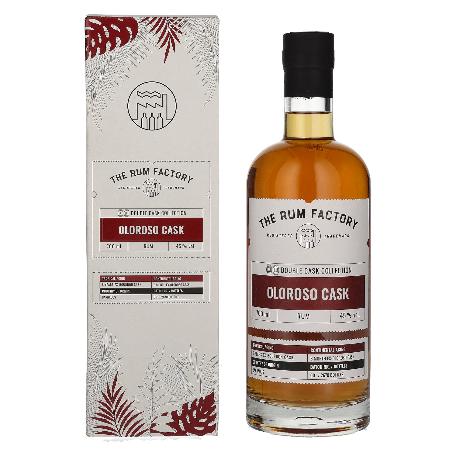 The Rum Factory Double Cask Collection Oloroso 45% 0,7L (čistá fľaša)