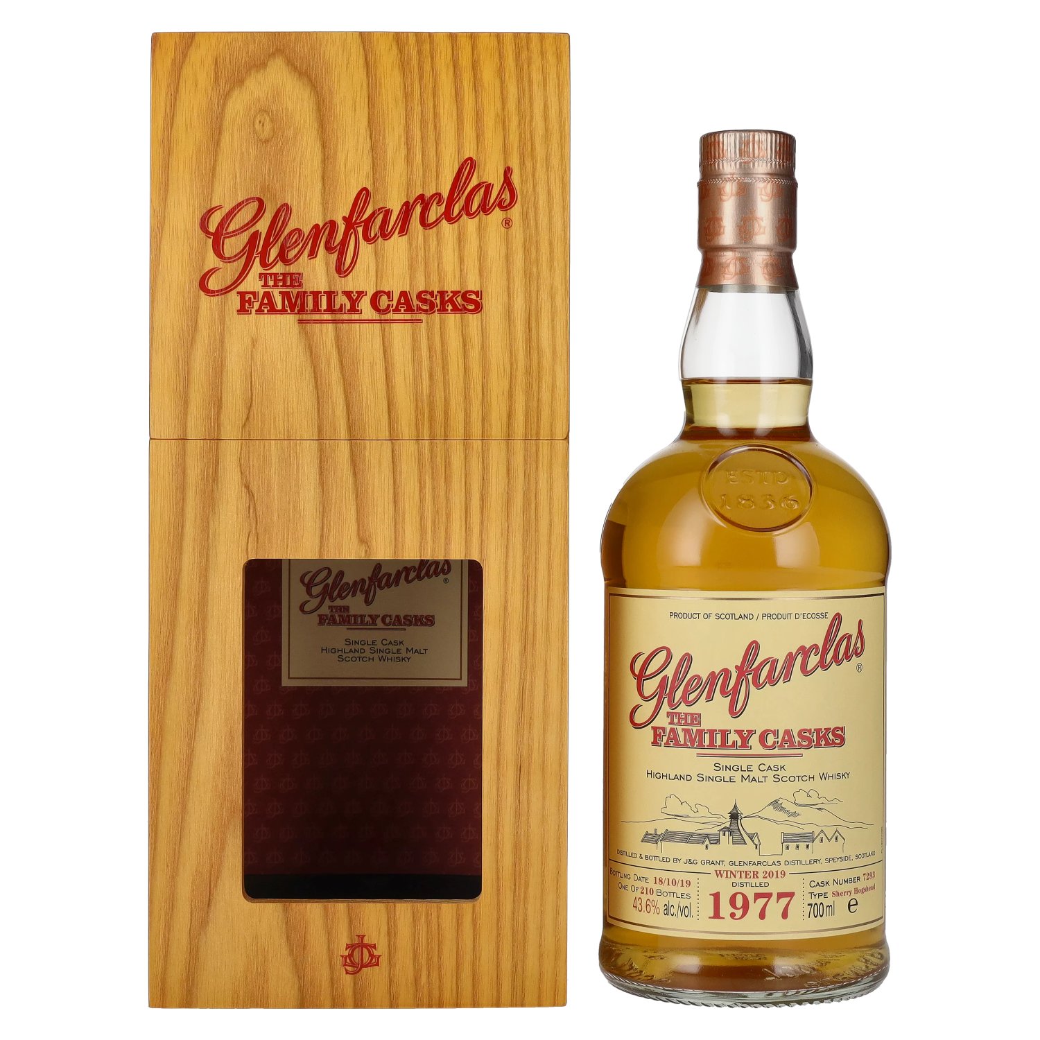 Glenfarclas The Family Casks WINTER 2019 Sherry Hogshead 1977 43,6% 0,7L v kazete