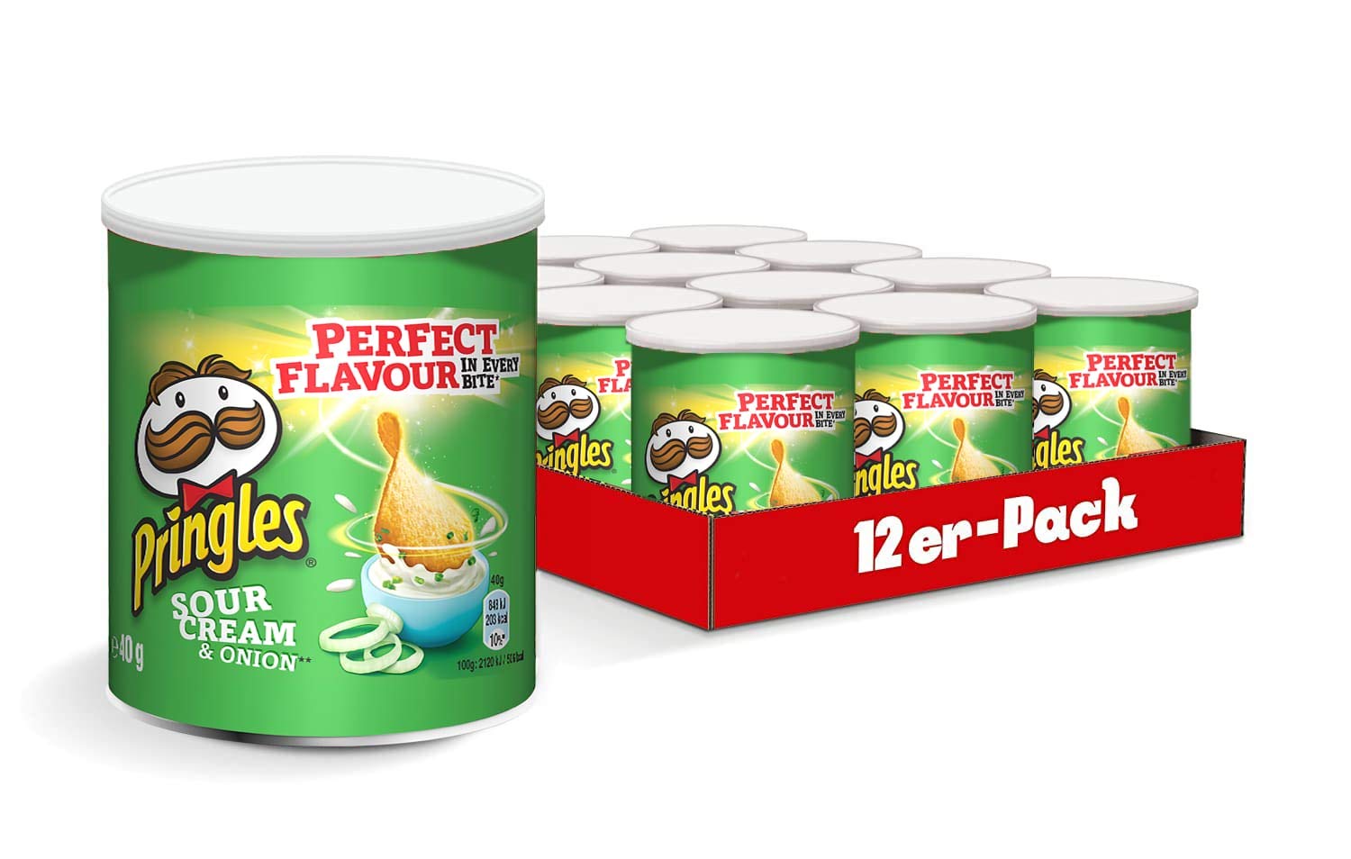 Pringles snack smotana & cibuľa 40g (kartón 12ks)