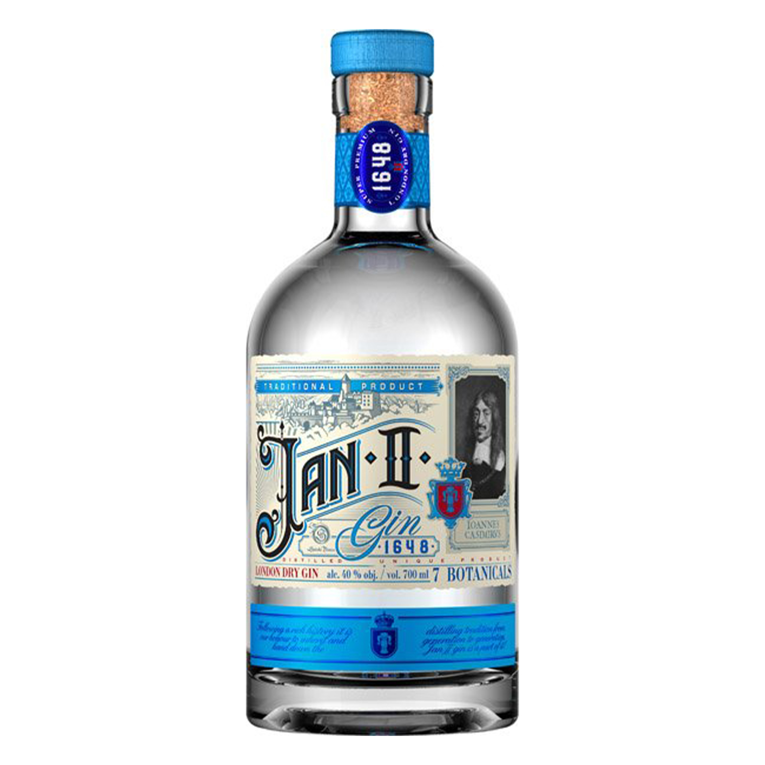 Jan II Gin London dry 40% 0,7L (čistá fľaša)