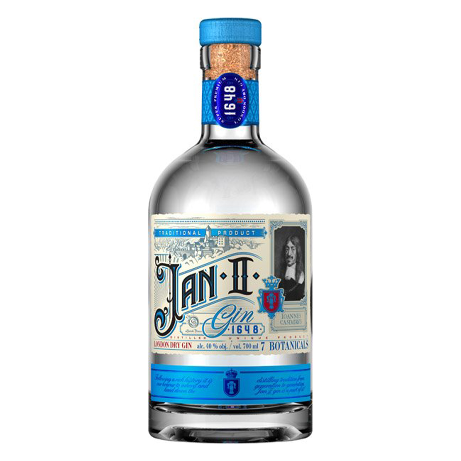 E-shop Jan II Gin London dry 40% 0,7L (čistá fľaša)