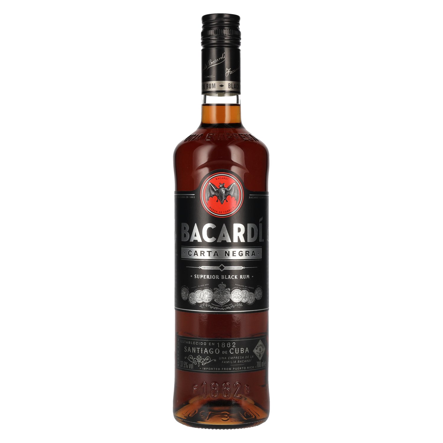 Bacardi Carta Negra 37,5% 0,7 l (čistá fľaša)