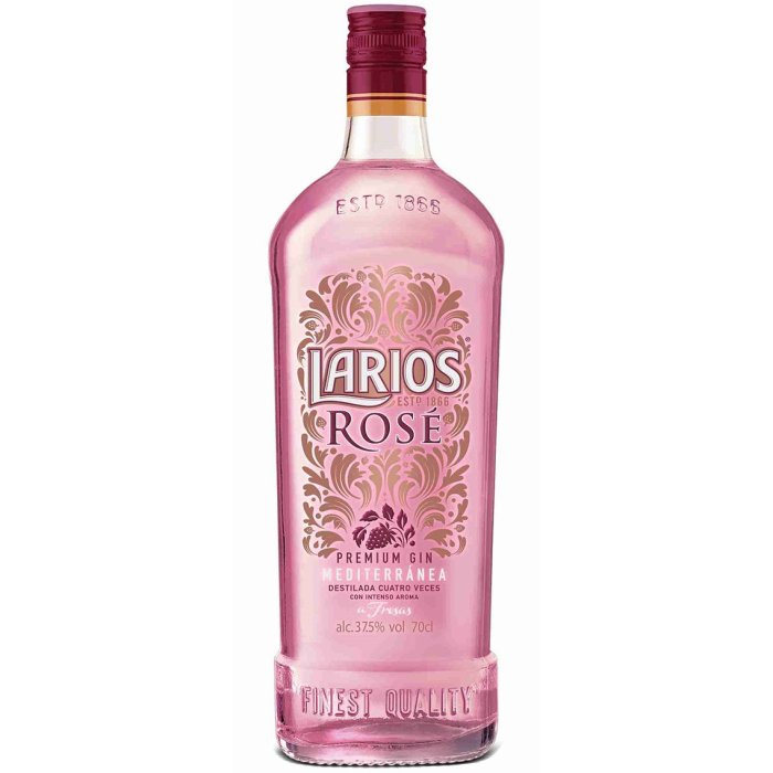 Larios Rosé Gin 37,5% 0,7 l (čistá fľaša)