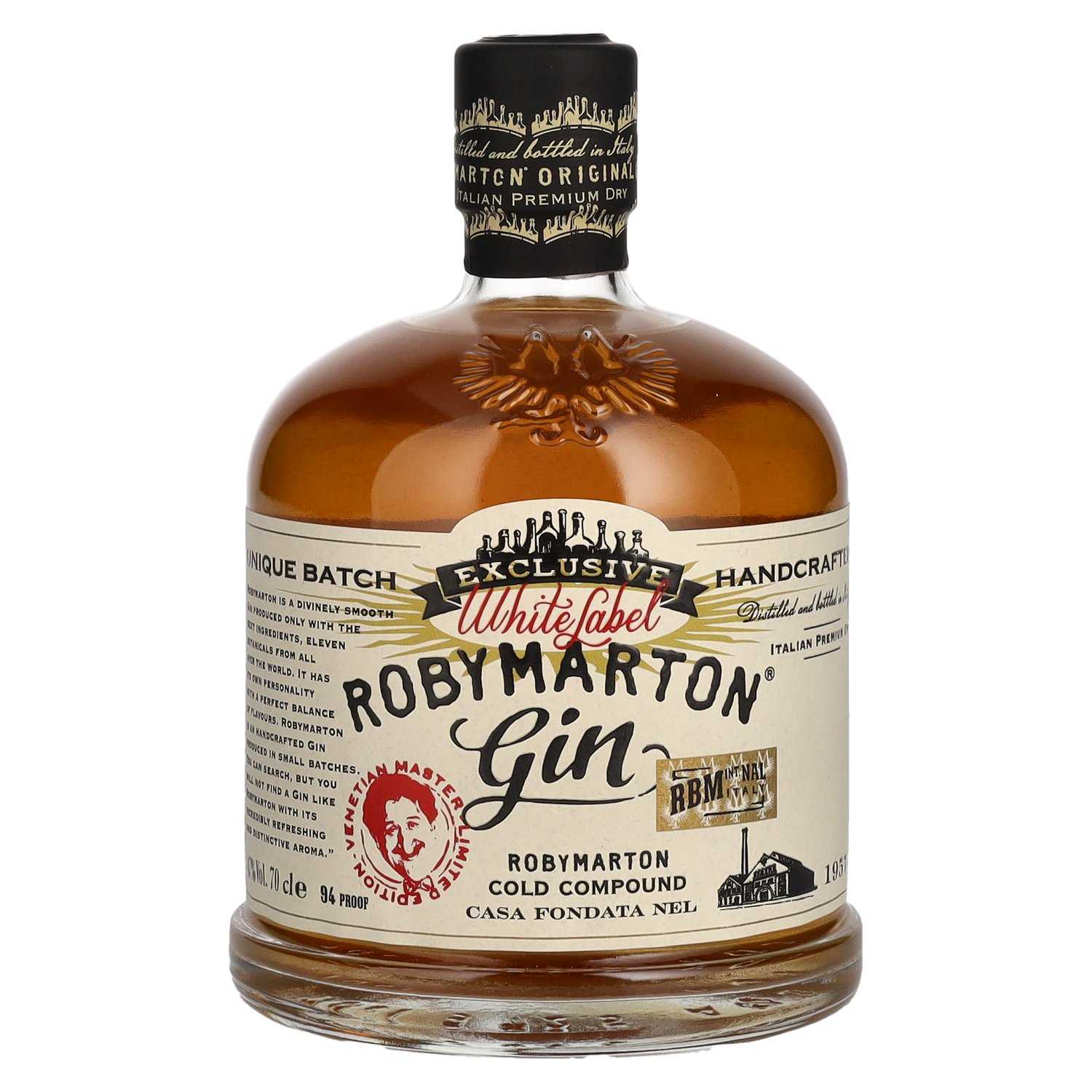 Roby Marton gin exclusive White label 47% 0,7L (čistá fľaša)