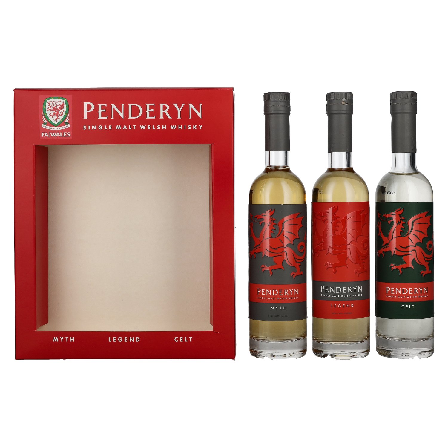 Penderyn MYTH, LEGEND, CELT Single Malt Welsh Whiskey 41% 3x 0,2L (set)