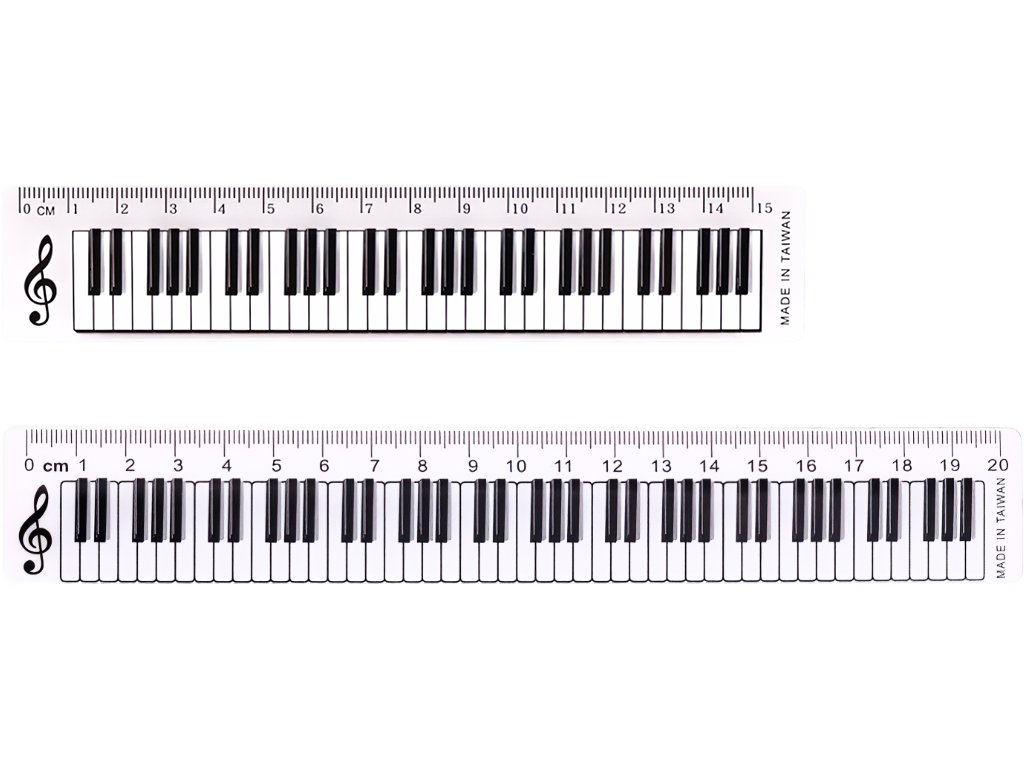 reddot records cz sada 2 ks pravitek plastove pruhledne hudebni klaviatura 15 cm a 20 cm 1