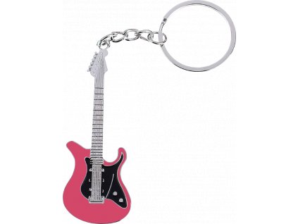 reddot shop cz privesek na klice kovovy elektricka kytara ruzovo cerna 1
