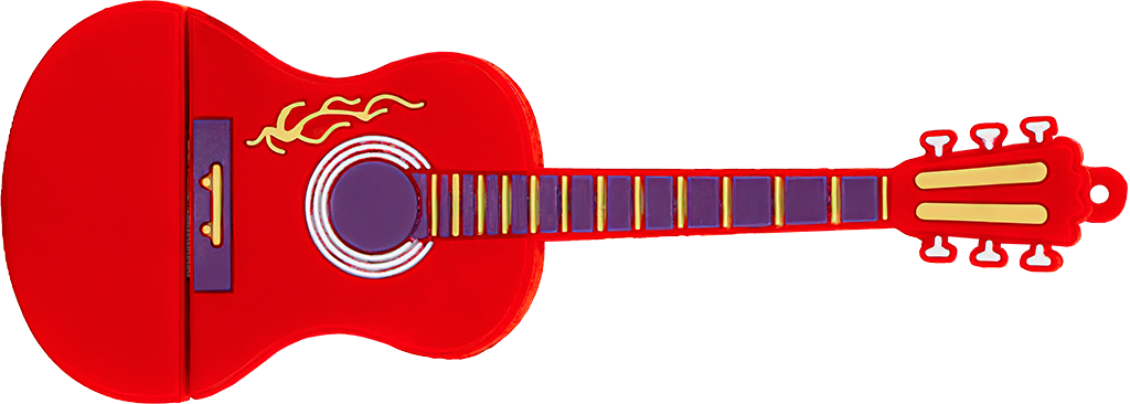 USB Flash disk - 32 GB - USB 3.0 - Akustická kytara - Červená