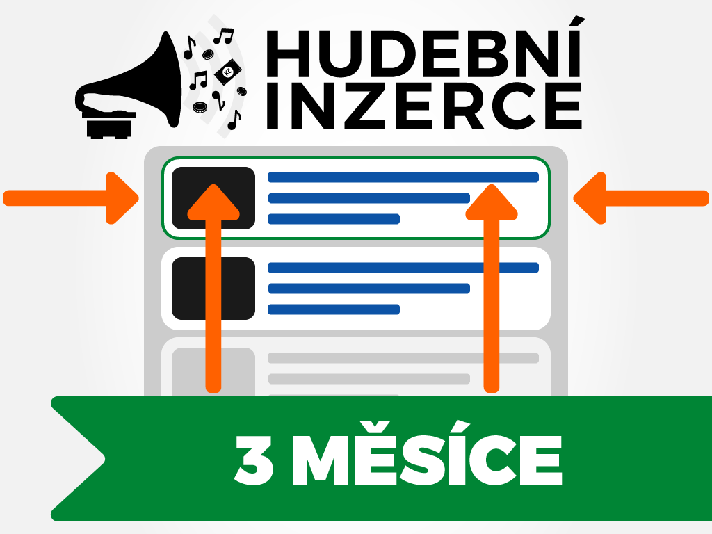 Topování inzerátu na Hudební inzerci Doba trvání: 3 měsíce