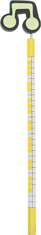 Obyčejná tužka - Klaviatura - S notami na pérku - Žlutá