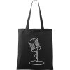 Ručně malovaná bavlněná taška 42 x 38 cm (Barva ČERNÁ, Motiv ručně malované tašky Trumpeta 1)